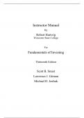 Fundamentals of Investing 13e Scott Smart, Lawrence Gitman, Michael Joehnk (Instructor Manual)