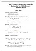 Complete Solution Manual Basic Transport Phenomena in Biomedical Engineering 4th Edition Fournier Questions & Answers with rationales 