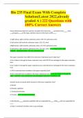 Bio 235 Final Exam Latest 2022 Question And Answers With All Complete Solution (GRADE A)