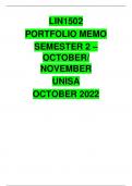 LIN1502 PORTFOLIO MEMO