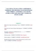 CALT FINAL EXAM LATEST (2 DIFFERENTVERSIONS) 2022-2024 REAL EXAM QUESTIONSAND CORRECT