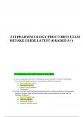 ATI PHARMACOLOGY PROCTORED EXAM RETAKE GUIDE LATEST (GRADED A+).