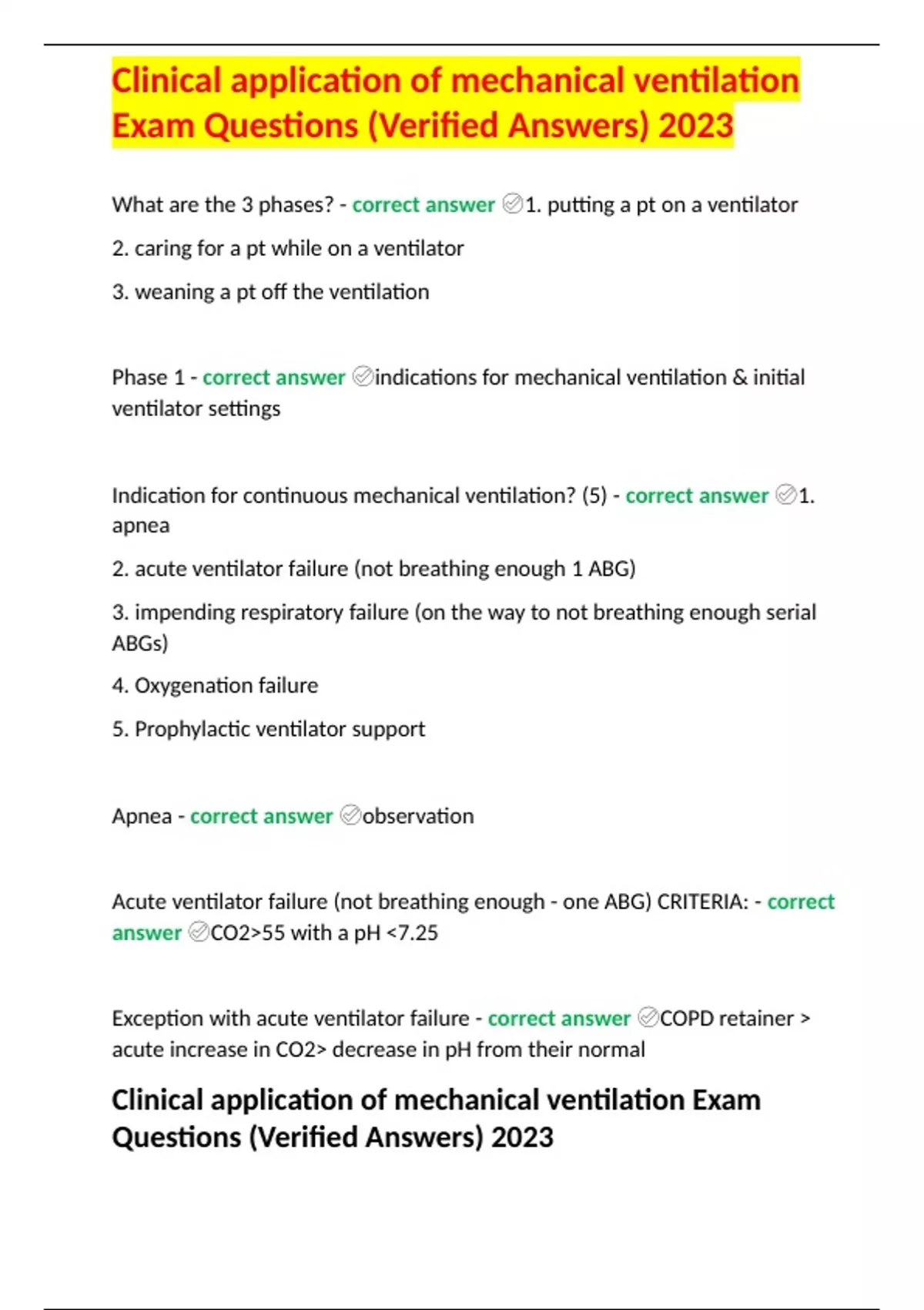 clinical-application-of-mechanical-ventilation-exam-questions-verified