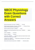 NBCE Physiology Exam Questions with Correct Answers