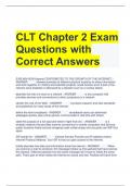 CLT Chapter 2 Exam Questions with Correct Answers 