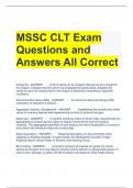 MSSC CLT Exam Questions and Answers All Correct 