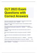 Bundle For CLT Exam Questions and Correct Answers