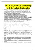 NCLEX Questions-Maternity with Complete Rationales