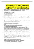 Maternity Nclex Questions and Correct Solutions 2023