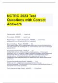 NCTRC 2023 Test Questions with Correct Answers 