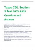 Texas CDL Section  5 Test 100% PASS Questions and  Answers