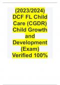  (2023/2024) DCF FL Child Care (CGDR) Child Growth and Development (Exam) Verified 100%