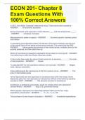 ECON 201- Chapter 8 Exam Questions With 100% Correct Answers