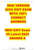 2022/2023 RN HESI EXIT EXAM - Version 2 (V2) All 160 Qs &As Included - Guaranteed Pass A+