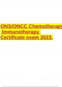 ONS/ONCC Chemotherapy Immunotherapy Certificate exam 2023.