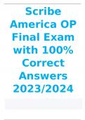 Scribe America OP Final Exam with 100% Correct Answers 2023/2024