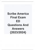 Scribe America Final Exam  ED Questions And Answers {2023/2024}