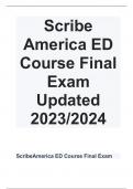 ScribeAmerica ED Course Final Exam Updated 2023/2024