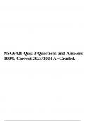 NSG 6420: FNP I Adult/Gero Final Review Study Guide (REVISED) 2023, NSG6420 Quiz 1 2023-2024 (NEW BRAND), NSG 6420 Adult Geriatrics Test (NEW BRAND) 2023-2024 Exam & NSG 6420 Week 10 Final Exam, NSG6420 Quiz 3 Questions and Answers, NSG6420 Quiz 1 100% Co