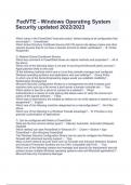 FedVTE - Windows Operating System Security updated 2022/2023 & FedVTE - Comptia Security+ SY0-501 Risk Management Questions & Answers.