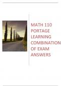 Portage Learning MATH 110  Combination of Exam Answers latest 2023/2024