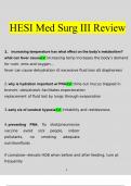 HESI Med Surg 3 REVIEW (2023) (Verified Answers)