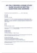 AFI ITALY DRIVERS LICENSE STUDY GUIDE SOLVED 60 WRITTEN QUESTIONS AND ANSWERS