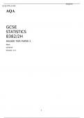 AQA GCSE STATISTICS 8382/2H HIGHER TIER BEST RATING PAPER 2  Mark scheme Version 1.0  MAY 2023 