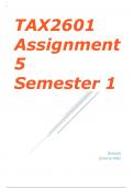   TAX2601 Assignment 5 Semester 1