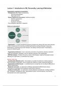 Samenvatting/Summary -  Organizational Behavior