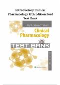 Introductory Clinical Pharmacology 12th Edition Ford Test Bank