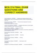 MCN 374 FINAL EXAM QUESTIONS AND CORRECT ANSWERS 