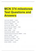 MCN 374 milestones Test Questions and Answers 