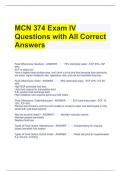 MCN 374 Exam IV Questions with All Correct Answers 