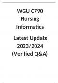 WGU C790 Nursing Informatics Latest Update 2023/2024 (Verified Q&A)