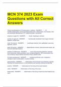 Bundle  For MCN 374 Exam Questions with Complete Solutions