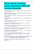 RCAL South Carolina Actual Questions With All Correct Answers