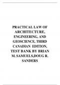 Exam (elaborations) PRACTICAL LAW OF ARCHITECTURE, ENGINEERING, AND GE OSCIENCE 3RD EDITION TEST BANK BY BRIAN M. SAMUELS