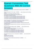 Ryanair Conversion Test Questions With All Correct Answers