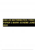 AQA AS MATHEMATICS 7356/2 Paper 2 Question Paper + Mark scheme [MERGED] June 2022 PB/Jun22/E6 7356/2 (JUN227356201) AS MATHEMATICS Paper 2 Time allowed: 1 hour 30 minutes Materials