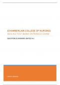 CHAMBERLAIN COLLEGE OF NURSING (HESI A2) VOCABULARY, READING, GRAMMAR, MATH, BIOLOGY, CHEMISTRY & PHYSICS (V2) - QUESTIONS & ANSWERS (RATED A+) BEST UPDATE