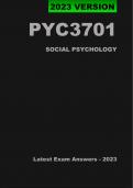 PYC3701  Updated Exam Pack (2024) Oct/Nov [A+ Guaranteed] - Social Psychology [Pass Guarantee]