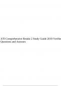 ATI Comprehensive Retake 2 Study Guide 2019 Verified Questions and Answers.