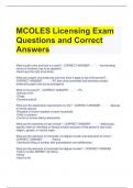 Bundle For MCOLES Exam Questions and Answers All Correct