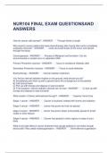 NUR104 FINAL EXAM QUESTIONSAND ANSWERS