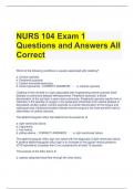 NURS 104 Exam 1 Questions and Answers All Correct 