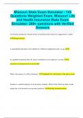 Missouri State Exam Simulator - 145 Questions Weighted Exam, Missouri Life and Health Insurance State Exam Simulator- 200+ questions with Verified Answers