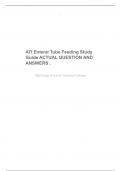 ATI Enteral Tube Feeding Study Guide ACTUAL QUESTION AND ANSWERS .