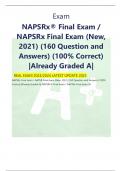 NAPSRx Final Exam / NAPSR Final Exam (New, 2021) (160 Question and Answers) (100% Correct) |Already Graded A|