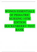 WONGS ESSENTIALS OF PEDIATRIC NURSING 10TH EDITION HOCKENBERRY TEST BANK